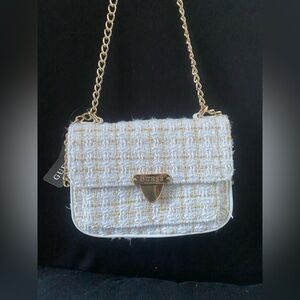 Guess White Gold Crossbody Bag Crossbody Fancy Classic Statement
